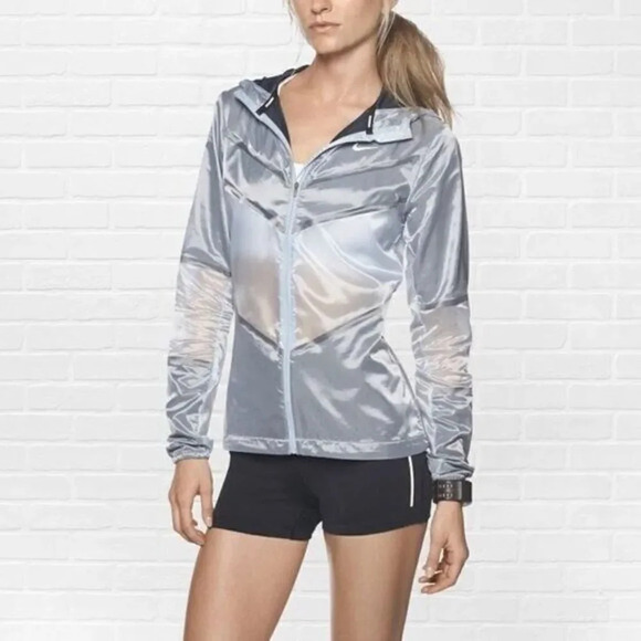 Nike Cyclone Gray & White Full Zip Athletic Jacket S - Picture 1 of 5
